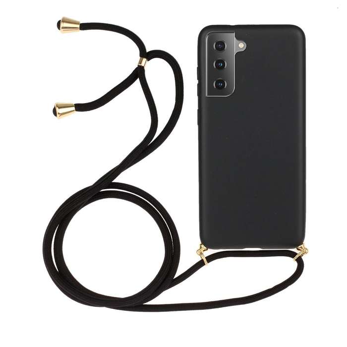 For Samsung Galaxy A34 5G Wheat Straw Material + TPU Phone Case with Lanyard(Black)