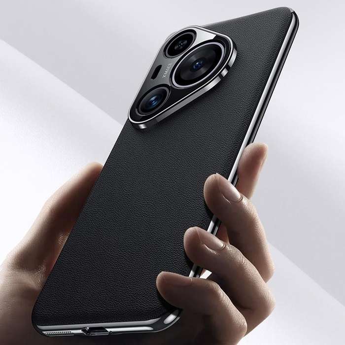 For Huawei Pura 70 Ultra Plain Leather Series Shockproof Phone Case(Silver)