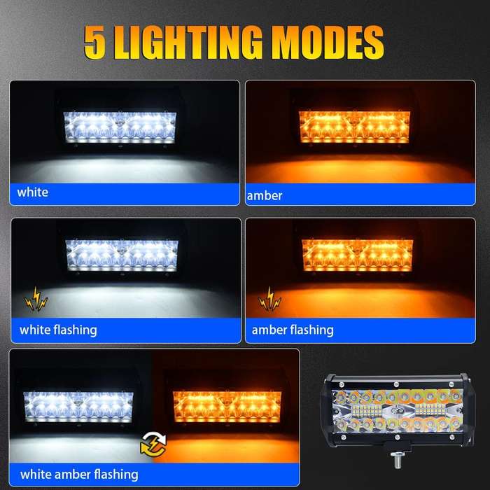 7 inch 15W 3 Row Car LED Strip Light Working Refit Off-road Vehicle Lamp Roof Strip Light with Ye...