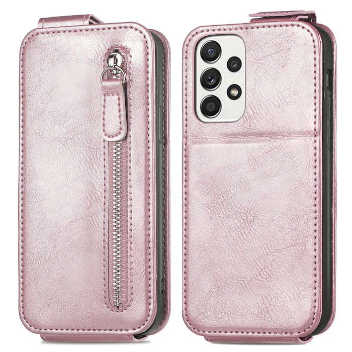 For Samsung Galaxy A33 5G Zipper Wallet Vertical Flip Leather Phone Case(Pink)