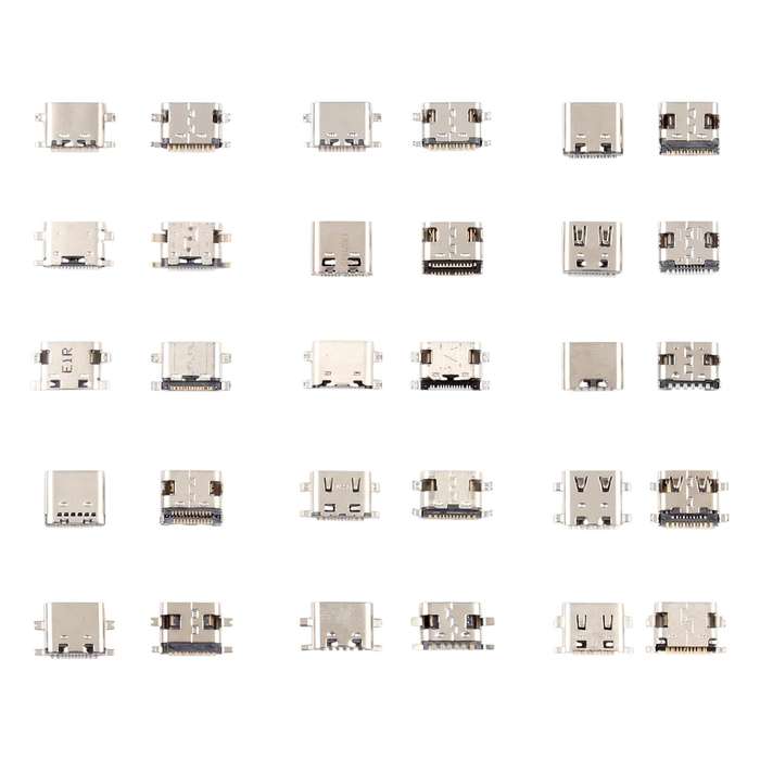 75 PCS/Set USB Type C Charging Port Connector 6Pin / 12Pin / 16Pin / 14Pin / 24Pin for Huawei / S...