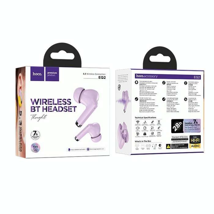 hoco EQ2 True Wireless Bluetooth Earphone(Purple)