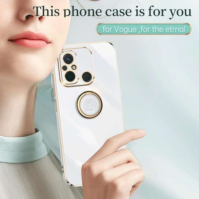 For Xiaomi Redmi 12C 4G XINLI Straight Edge 6D Electroplate TPU Phone Case with Ring Holder(Black)