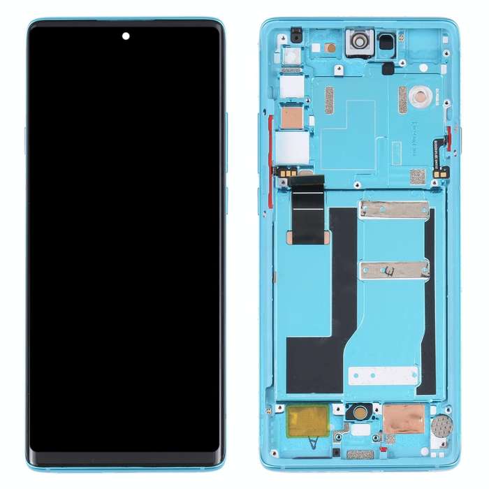 Original LCD Screen for TCL 20 Pro 5G T810H Digitizer Full Assembly with Frame (Blue)