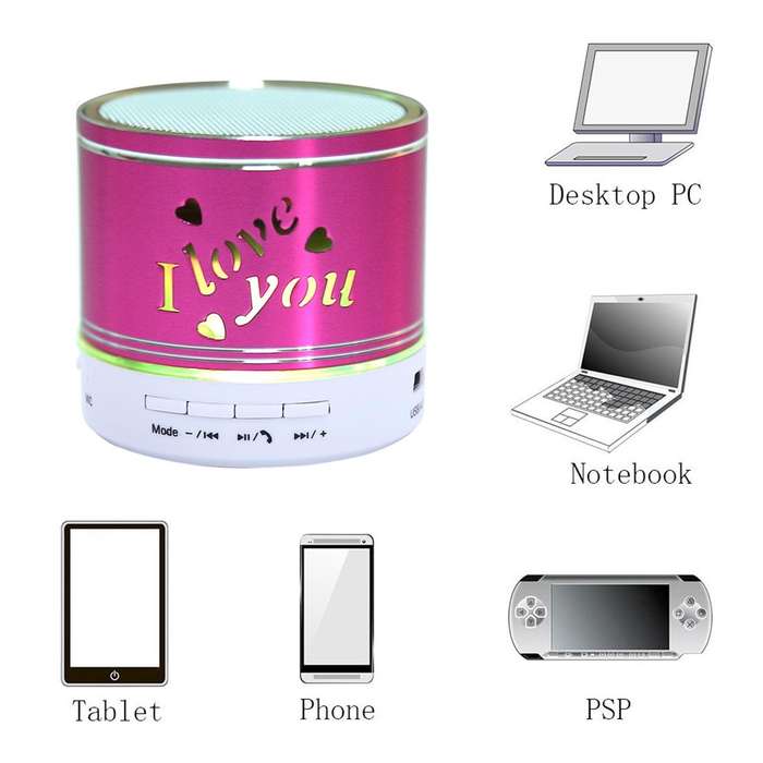 A9L Mini Portable Bluetooth Stereo Speaker with RGB LED Light, Built-in MIC, Support Hands-free C...