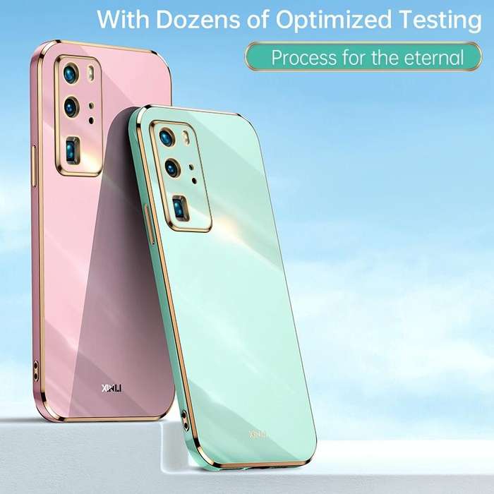 For Huawei P40 Pro XINLI Straight 6D Plating Gold Edge TPU Shockproof Case(Black)