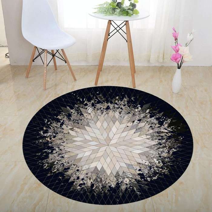 3D Illusion Stereo Vision Carpet Living Room Floor Mat, Size: 60x60cm(Round C)