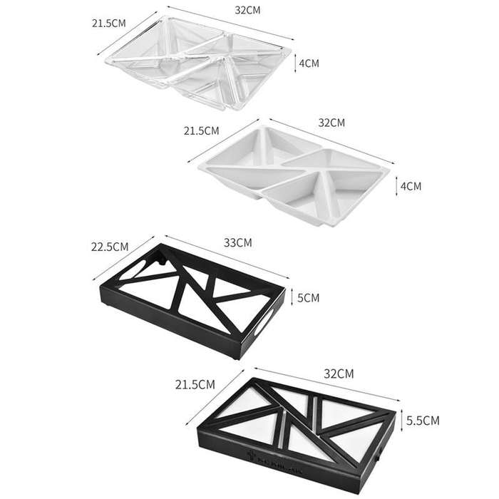 6 In 1 Multifunctional Compartmental Fruit Tray, Style: White