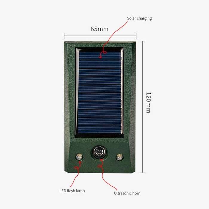 Ultrasonic Mouse Repeller Solar Outdoor Animal Repeller(Dark Green)