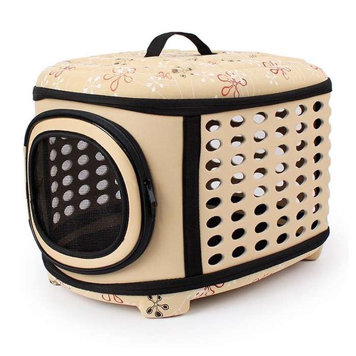 EVA Portable Folding Pet Tote Pet Carrier Bag(Beige)