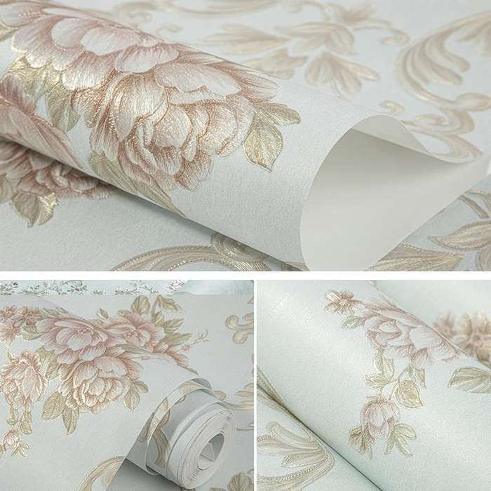 0.53 x 3m 3D Pastoral Style Wallpaper Bedroom Living Room Non-Woven Fabric Self-Adhesive Wall Sti...
