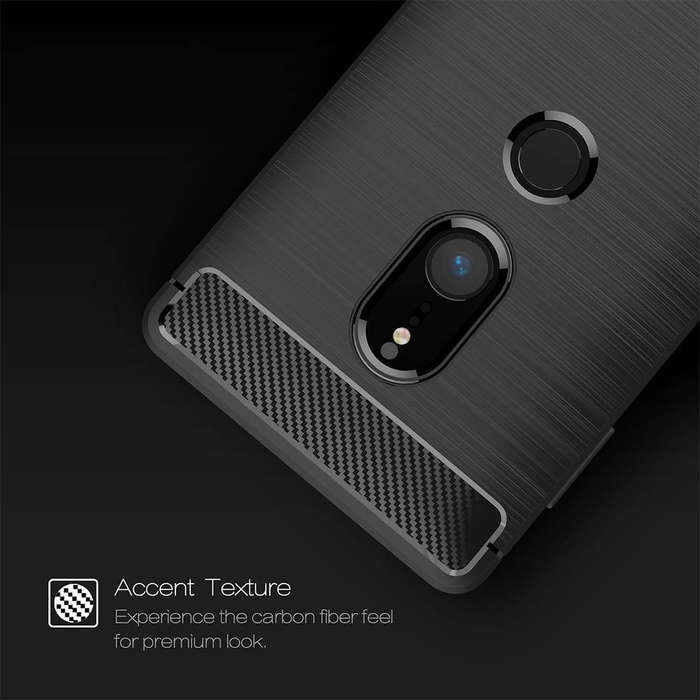 For Sony Xperia XZ2 Brushed Texture Carbon Fiber Shockproof TPU Protective Back Case(Red)