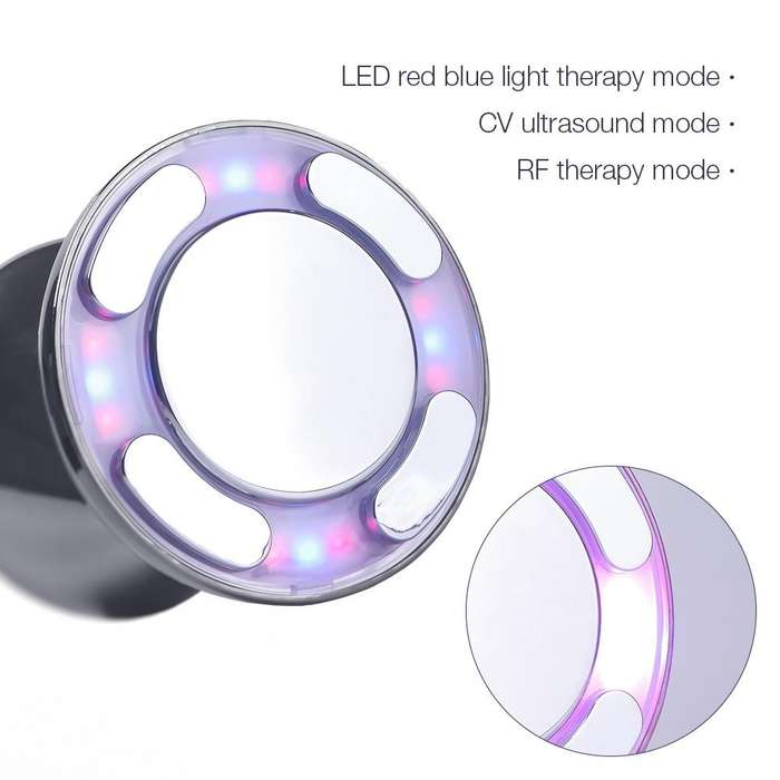 Ultrasonic Color Light RF Beauty Instrument Fat Blasting Instrument(Silver)