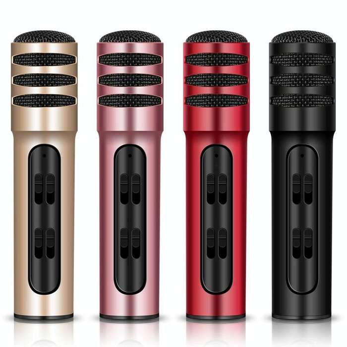 BGN-C7 Condenser Microphone Dual Mobile Phone Karaoke Live Singing Microphone Built-in Sound Card...