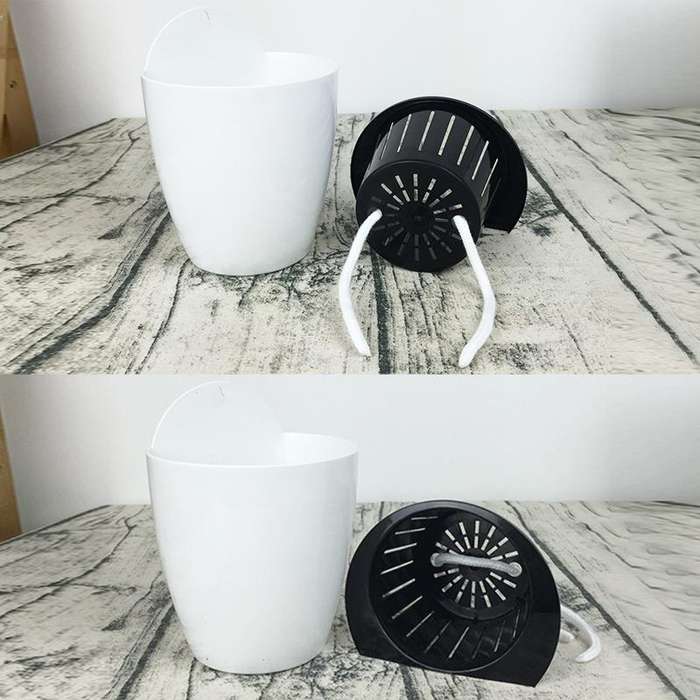 Self-Watering Planter Grow Plants Lazy Flower Pots Wall-hanging Round Resin Plastic Flower Pots, ...