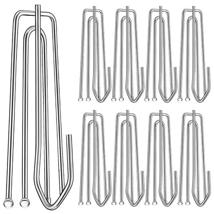2 Sets Four Claw Hook Set Curtain Replacement Hook(Silver)