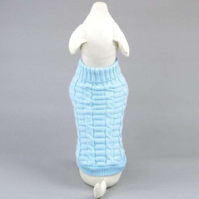 High-elastic Solid Color Dog Sweater Teddy Dog Clothes, Size:M(Blue)