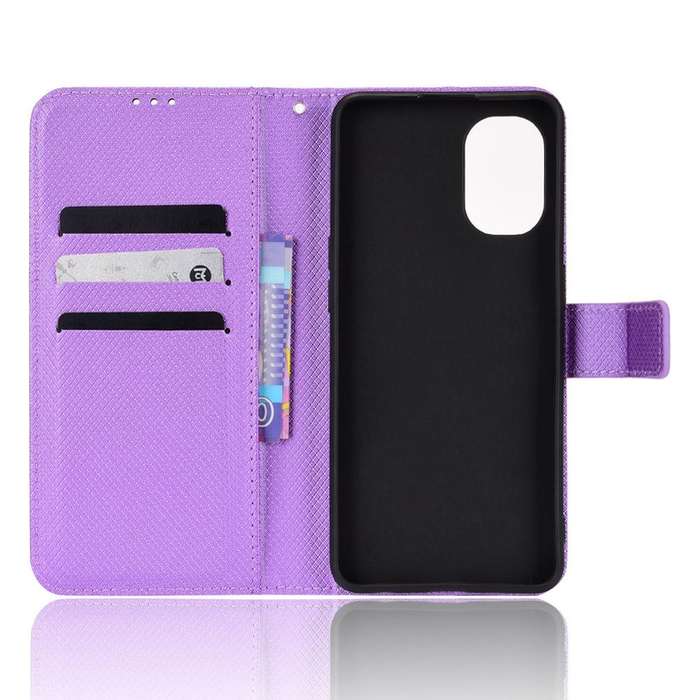 For OPPO Reno7 Z 5G / A96 5G Diamond Texture Leather Phone Case(Purple)