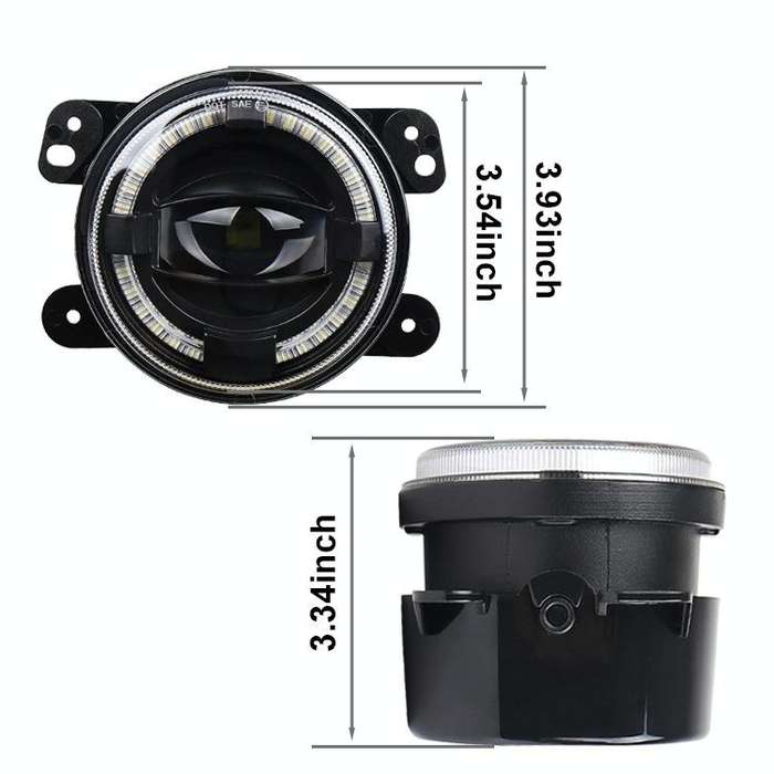 2 PCS 4 inch Car LED Angel Eyes Spotlight Modified Fog Lights for Jeep Wrangler / Dodge / Chrysle...