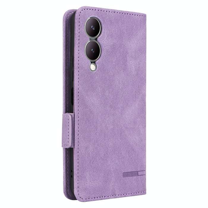 For vivo Y17s Magnetic Clasp Leather Phone Case(Purple)