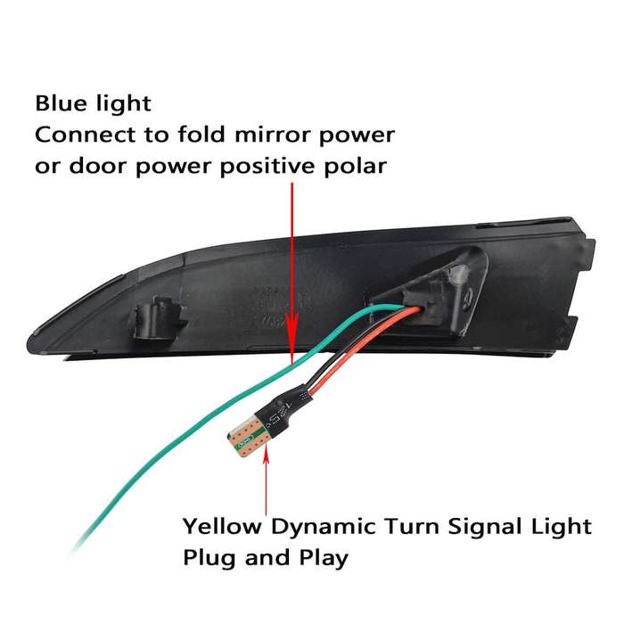 1 Pair For Ford Fiesta 2008-2017 Car Dynamic LED Turn Signal Light Rearview Mirror Flasher Water ...