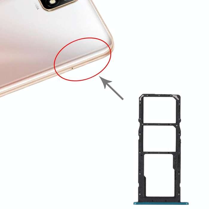 SIM Card Tray + SIM Card Tray + Micro SD Card Tray for Huawei Enjoy 20 SE 4G(Green)