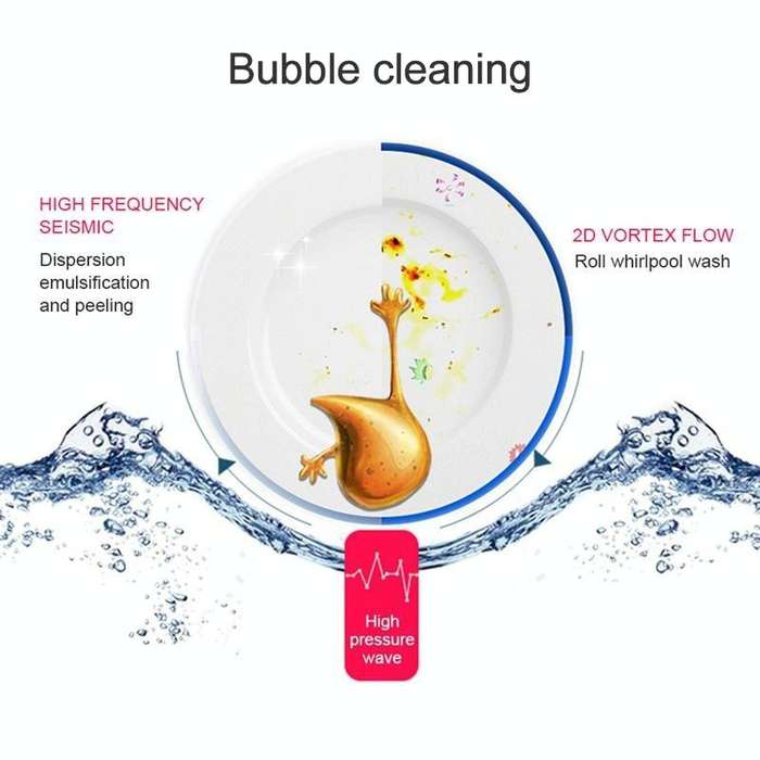 GYB001 Mini-ultrasonic Dishwasher Portable USB Charging Fruit Cleaner, Neutral Packaging(Pink)