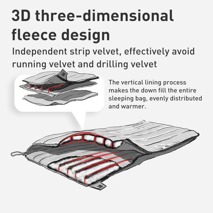 Naturehike NH17Y010-R 280G Outdoor Camping Winter Warm Goose Down Sleeping Bag (Navy Blue)