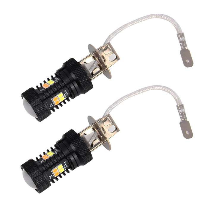 2 PCS Super Bright H3 DC 12V 5W 350LM Auto Car Fog Light with 16 SMD-3030 LED Bulbs Lamp, White +...