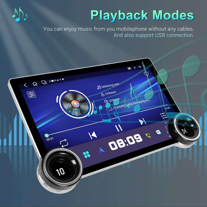 11.8 Inch 4+64G Dual Knob Player Android Large Screen Navigation Wireless CarPlay Reversing Image...