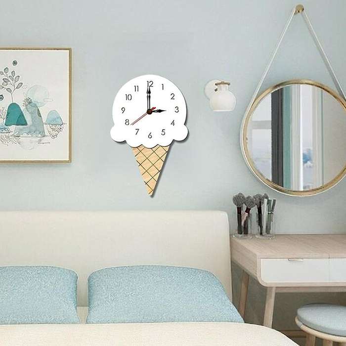 Ice Cream Styling Decorative Wall Clock (White)