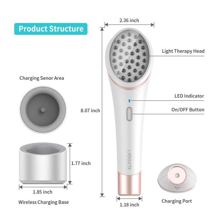 XPREEN XPRE052 Wireless Rechargeable Light Acne Treatment Device Home Acne Clearing Eraser with B...