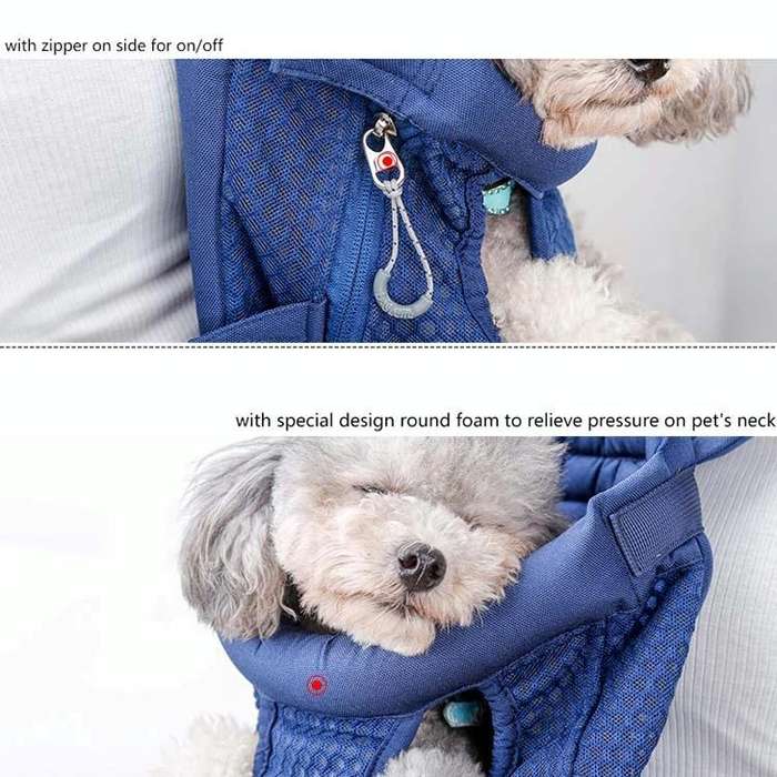 Doglemi Pet Outing Backpack Dog Shoulder Chest Bag Breathable Mesh Dog Cat Bag, Size:L(Pink Gray)
