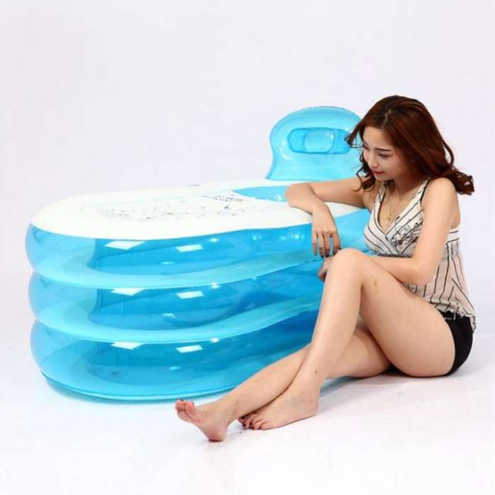 Adult Inflatable Folding Bath Warm Bath, Color Random Delivery, Size:130x70x70cm