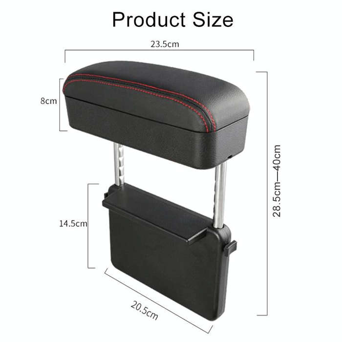 Universal Car PU Leather Wrapped Armrest Box Cushion Car Armrest Box Mat with Storage Box (Grey)