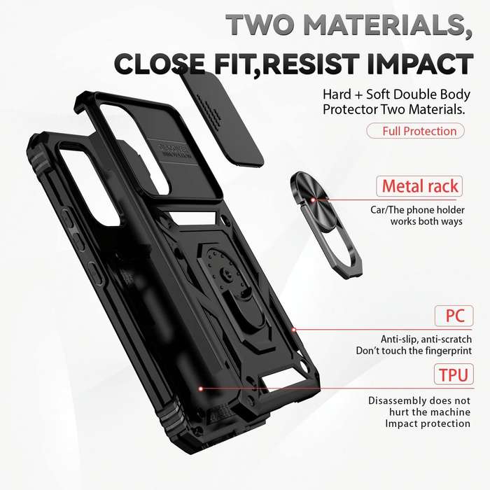 For Samsung Galaxy A54 5G Sliding Camshield Holder Phone Case(Black)