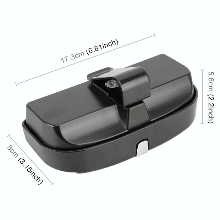 Car Multi-functional Glasses Case Sunglasses Box with Card Slot, Flat Style (Black)