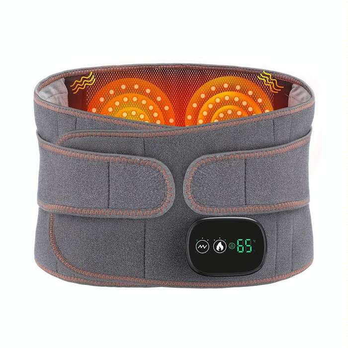 USB Charging Red Light Heating Massage Lumbar Belt Warming Waist Belt(Gray)
