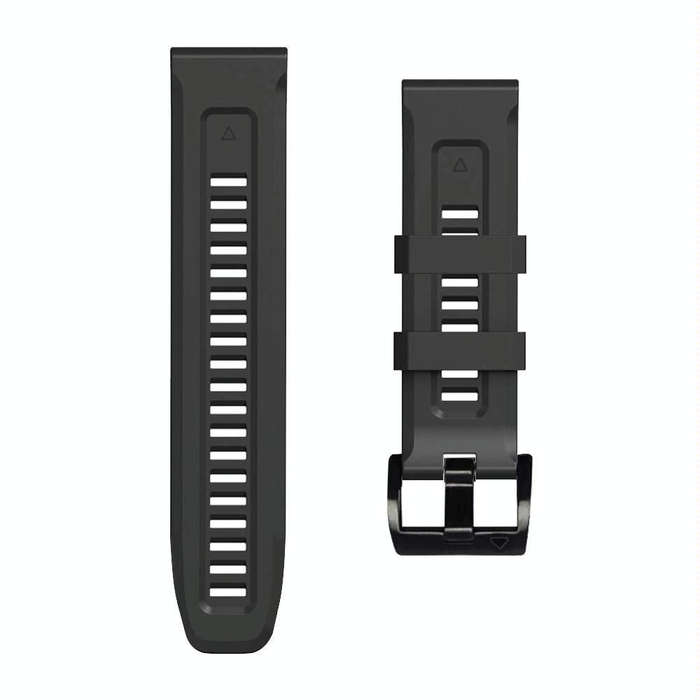 For Garmin Fenix 6X Pro 26mm Silicone Sport Pure Color Watch Band(Charcoal gray)