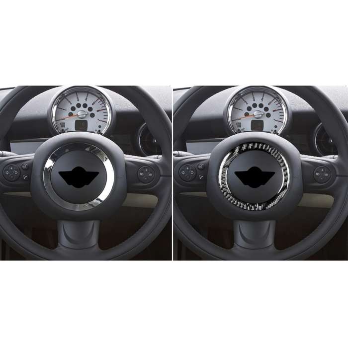 Car Steering Wheel R Chassis Carbon Fiber Decorative Sticker for BMW MINI R55 / R56 / Countryman ...