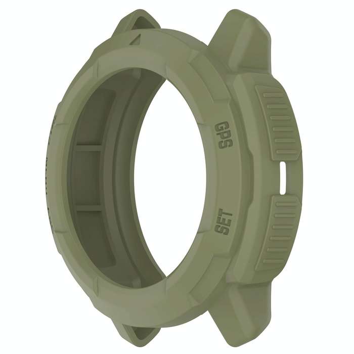 For Garmin Instinct Crossover Armor Hollow Watch Protective Case(Jungle Green)