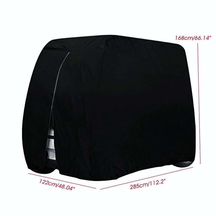 210D Oxford Cloth Golf Cart Cover Scooter Kart Dust Cover, Specification: 285 x 122 x 168cm(Black)