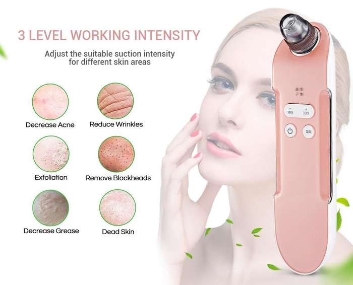 K-SKIN KD803A 3 Level Intensity Blackhead Removal Pore Cleaner Suction Rechargeable Black Spot Cl...