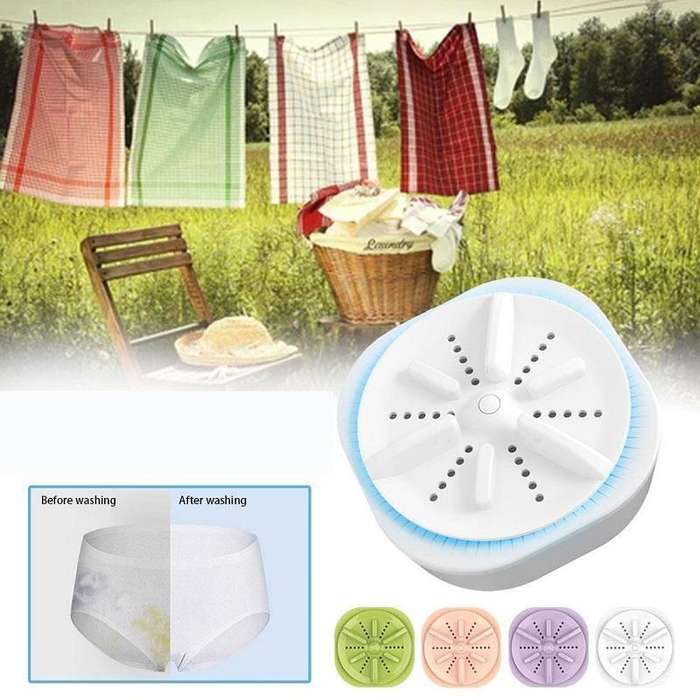 Portable Mini Turbo Switch Three-Speed Timing Washing Machine, Size: Turbine Basic(Pink)