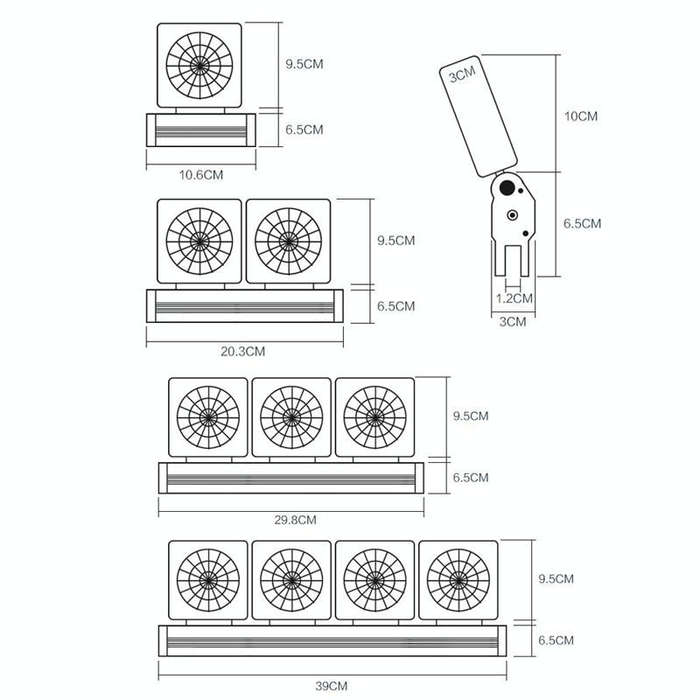 Fish Tank Cooling Fan Cooling Silent Aquarium Fan, Specification: 4 Head EU Plug