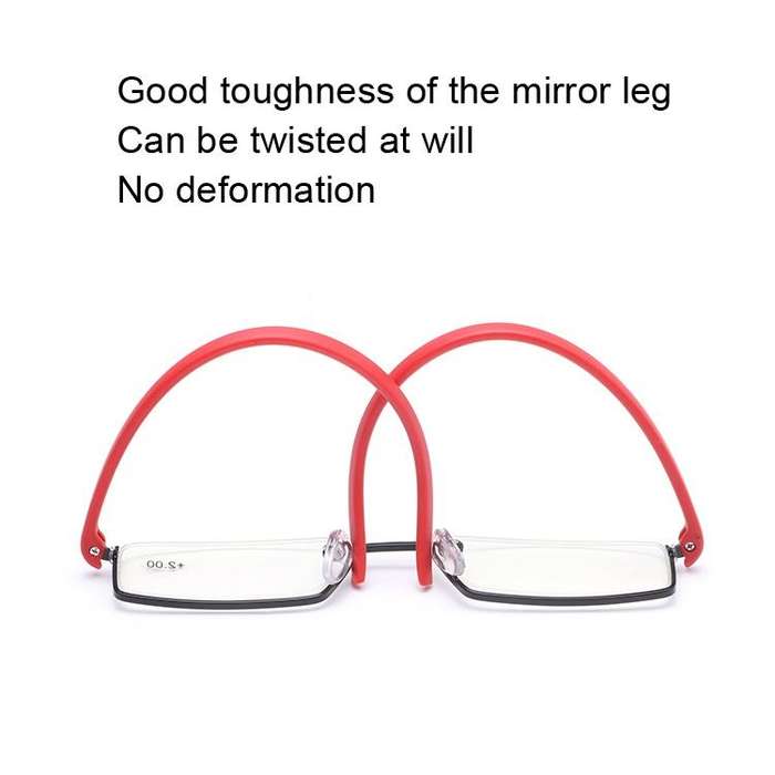 TR90 Seniors Clear Glasses With Portable Case Lightweight Presbyopic Glasses, Degree: +4.00(Blue)
