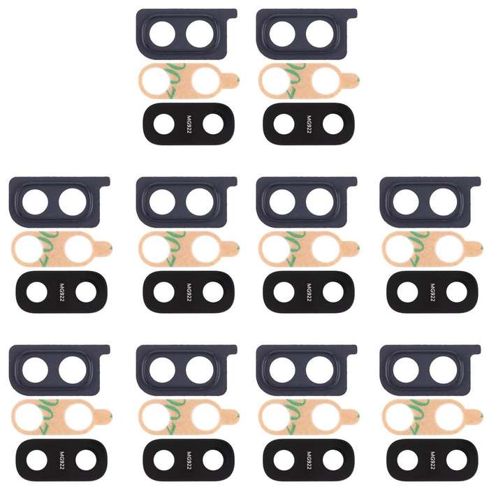 For Galaxy A20 10pcs Camera Lens Cover (Black)