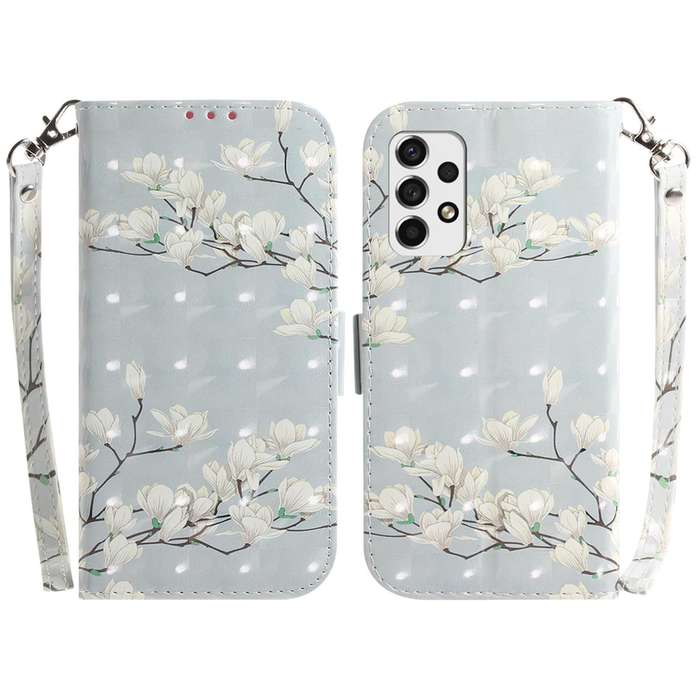 For Samsung Galaxy A33 5G 3D Colored Horizontal Flip Leather Phone Case(Magnolia)