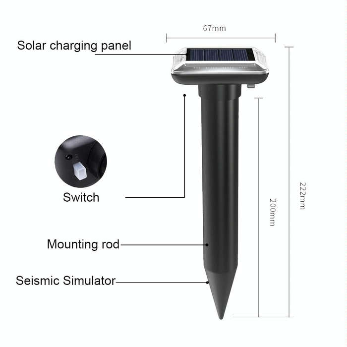 SJZ038 Outdoor Waterproof Solar Ultrasonic Rat Repeller Ultrasonic Animal Repeller, Color: Green