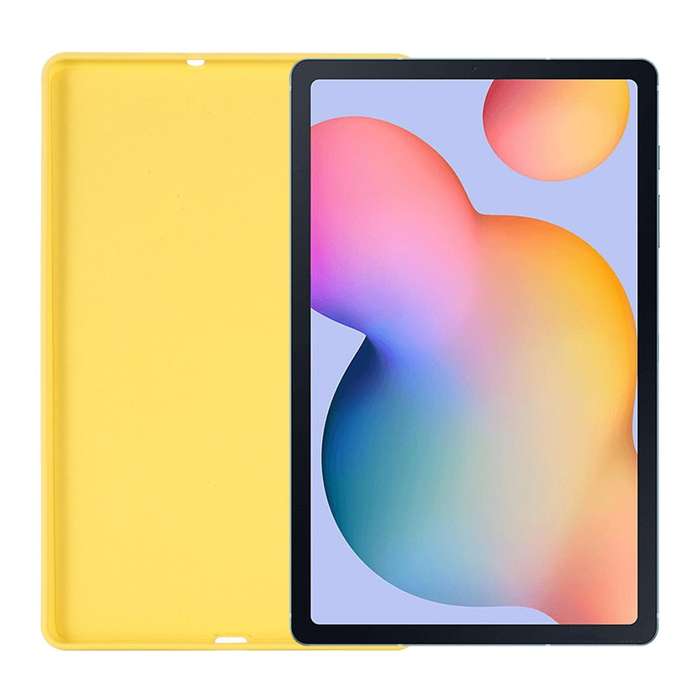 For Samsung Galaxy Tab S6 Lite Solid Color Liquid Silicone Shockpoof Tablet Case(Yellow)